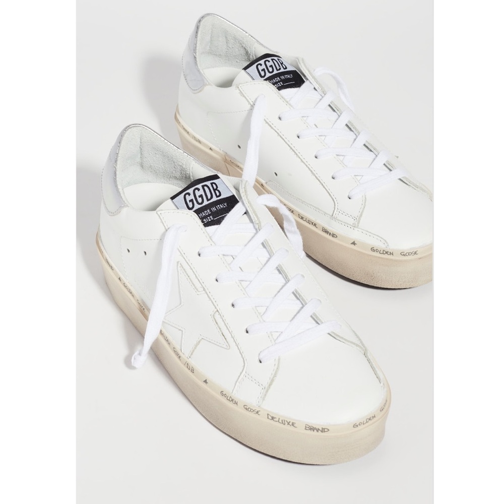 Golden Goose White and Cream Sneakers
